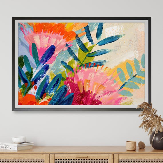 Australian Bottlebrush Dance Floral Abstract Boho Decor