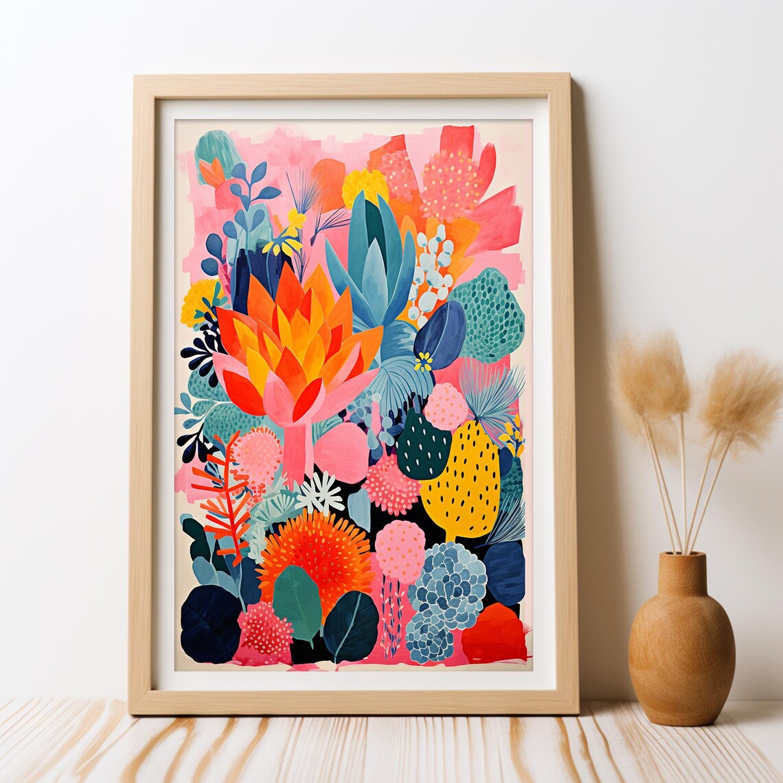 Cactus Collage Creations Art Print, Botanical Wall Art