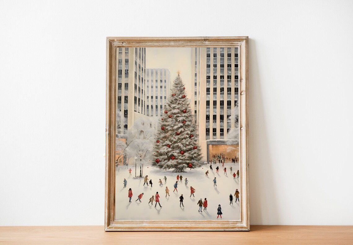 Rockefeller Center Christmas Tree New York City Holiday Poster - Image 2