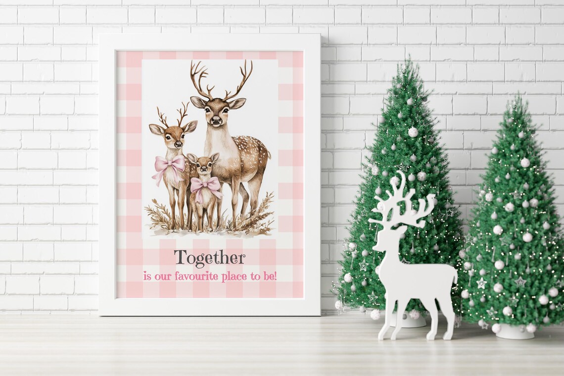 Christmas Reindeer Family Gift, Whimsical Winter Art Print - Image 8