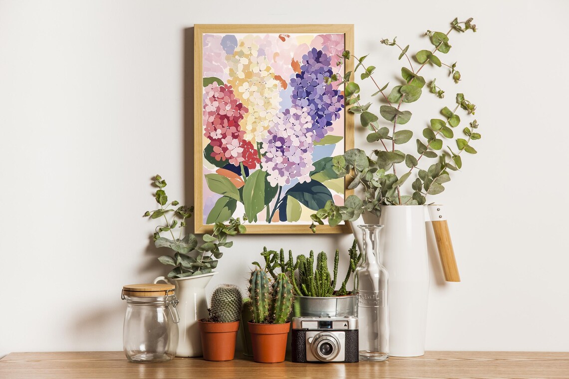 Colorful Flower Girl Bedroom Decor Art Print - Image 5