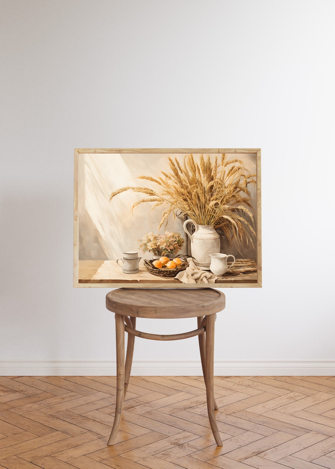 Wheat Sheaf in White Pitcher Rustic Harvest Kitchen Wall Art - Image 5