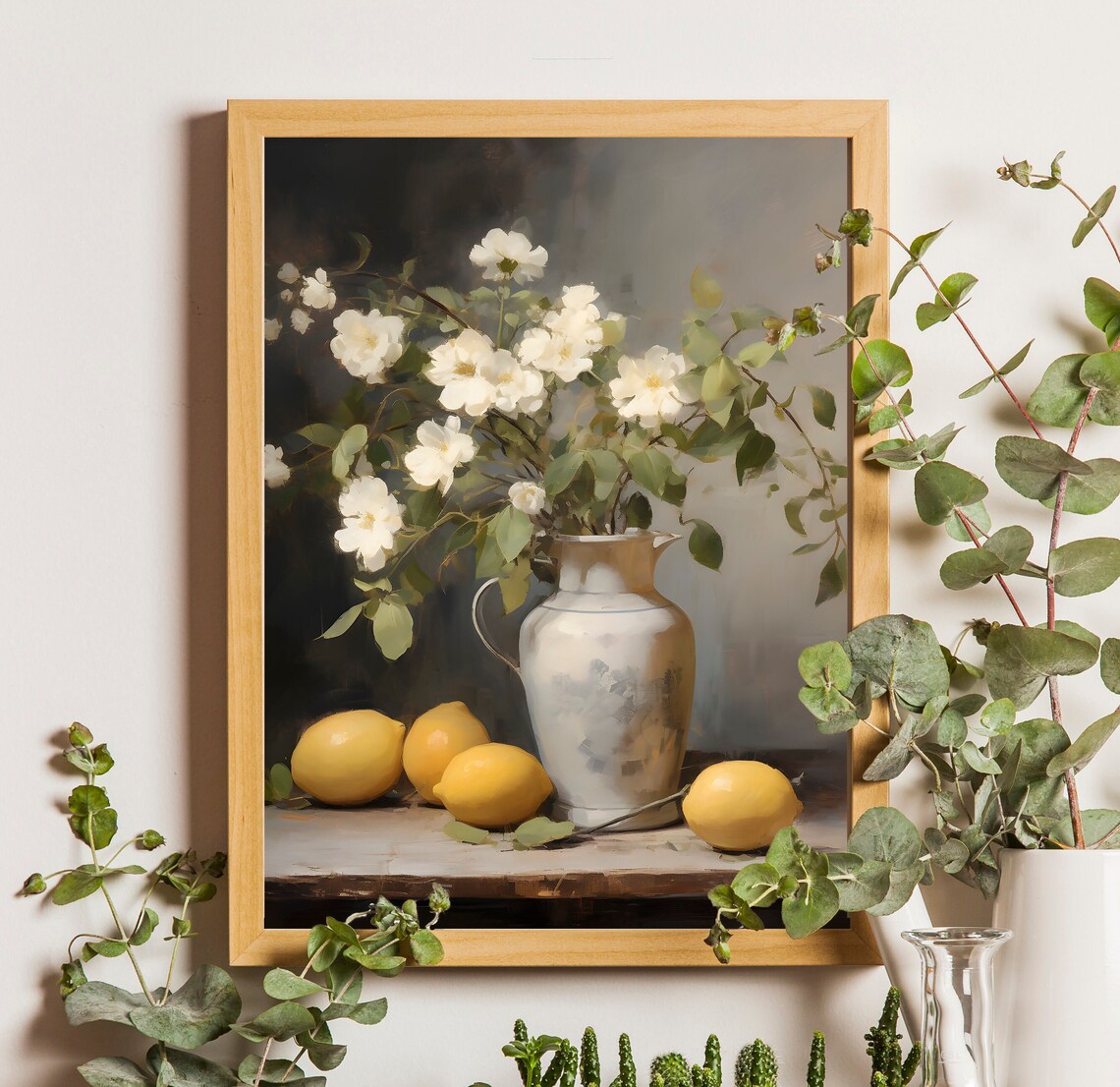 Vintage Lemon Still Life Art Print, French Country