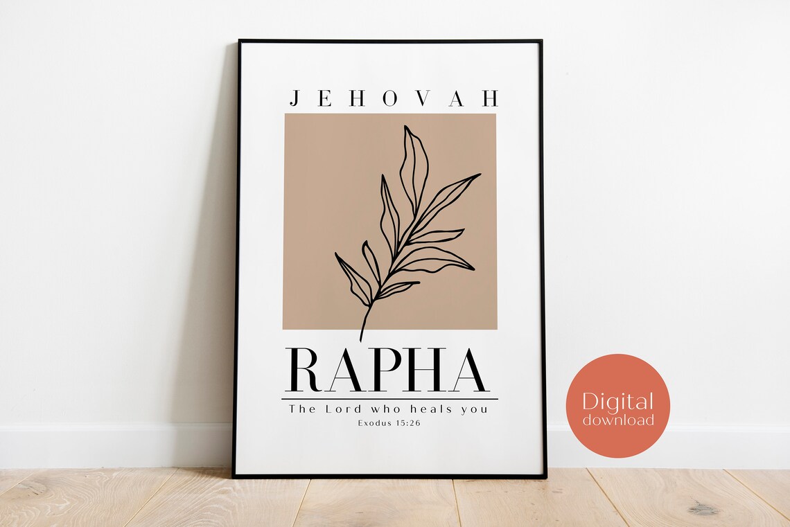 Jehovah Rapha Minimalist Bible Verse Art Print - Image 2