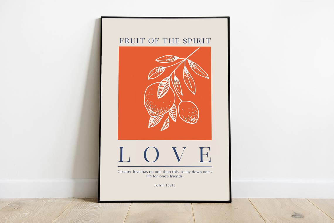Fruit of the Spirit Love John 15:13 Modern Botanical Art Print - Image 4