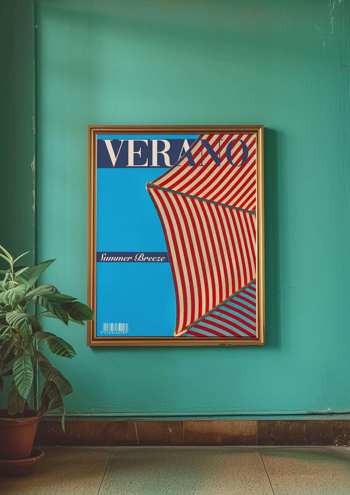 Verano Summer Breeze Red Striped Sail Magazine Cover Art Poster - Image 3