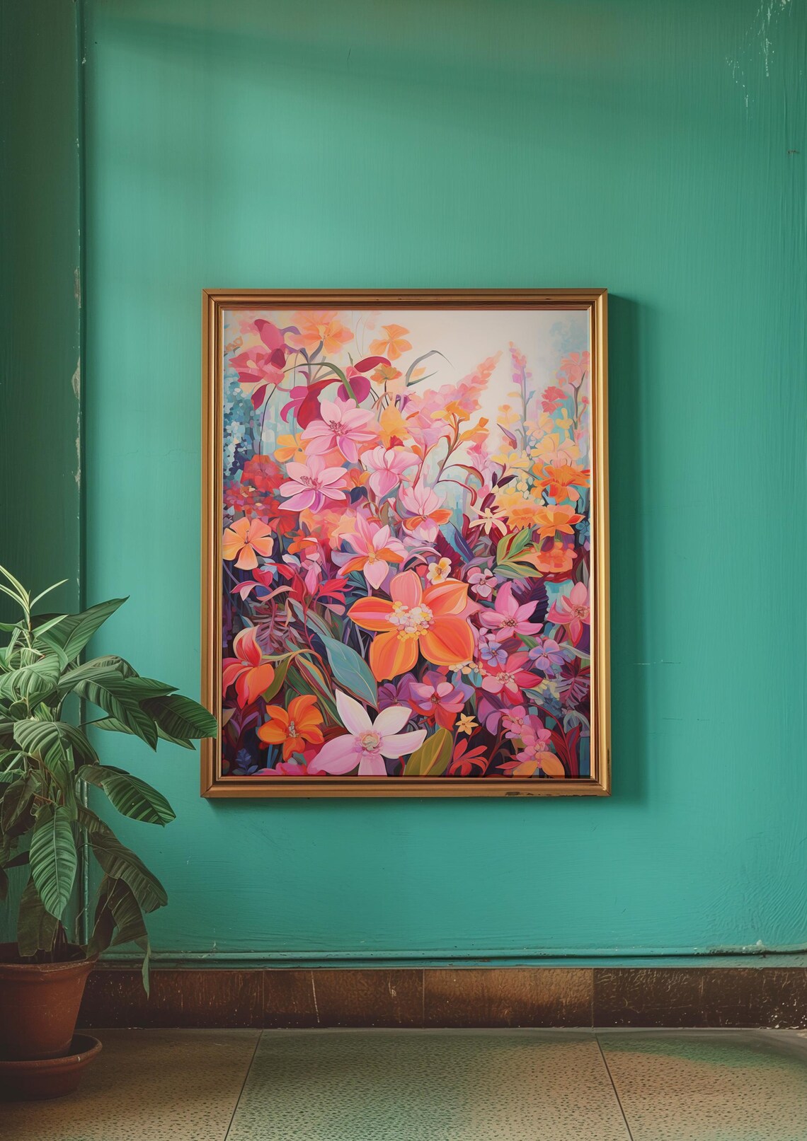 Colorful Wildflower Meadow Lush Botanical Summer Garden Art Poster - Image 2