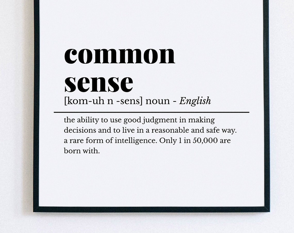 Common Sense Funny Dictionary Definition Office Humor Desk Poster