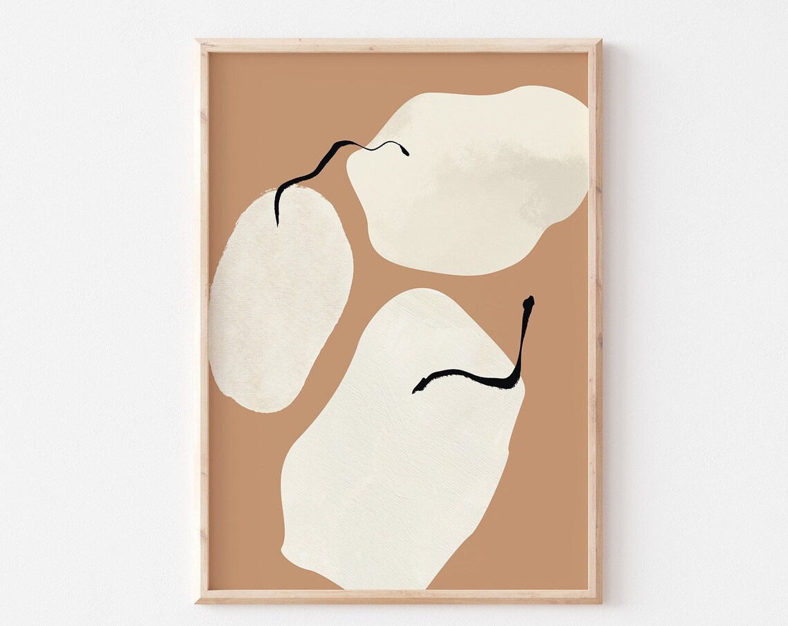 Abstract Nude Figure Beige Minimalist Body Line Sketch Poster