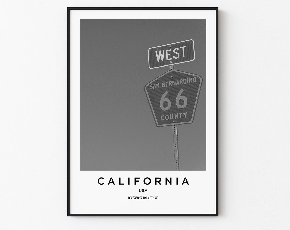 California Travel Poster California Print California Photo Print Black And White Photography Monochrome Travel Photography America