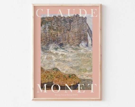 Monet Poster Claude Monet Print Monet Wall Art Monet Picture Modern Monet Print Vintage Monet Art Stormy Sea In Etretat