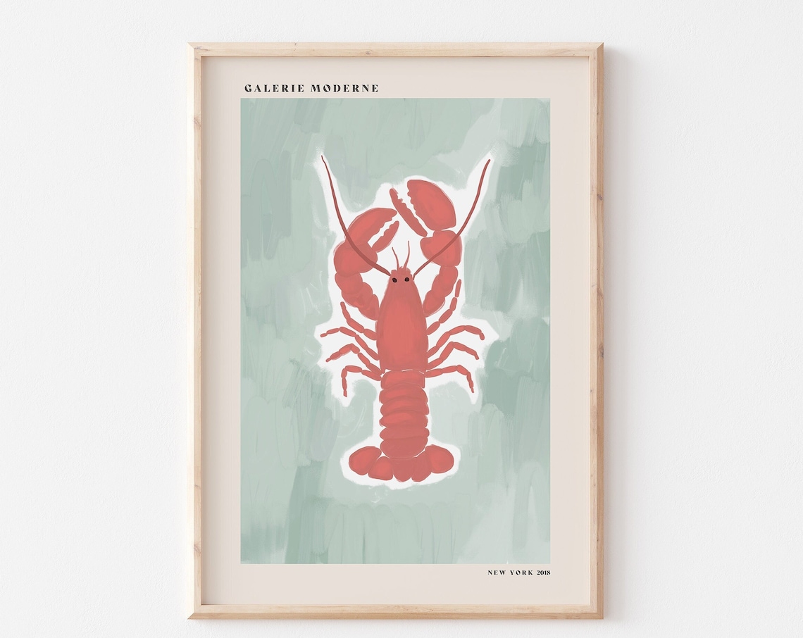 Red Lobster Coastal Art Galerie Moderne New York 2018 Poster