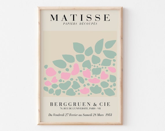 Pastel Pink And Green Cut Outs Matisse Art Print Flower Market Poster Cut Outs Exhibition Poster A2 A3 A4 A5 Gallery Wall Gift