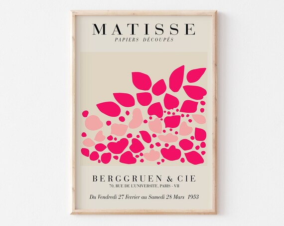 Henri Matisse 1953 Pink Papiers Decoupes Exhibition Art Print