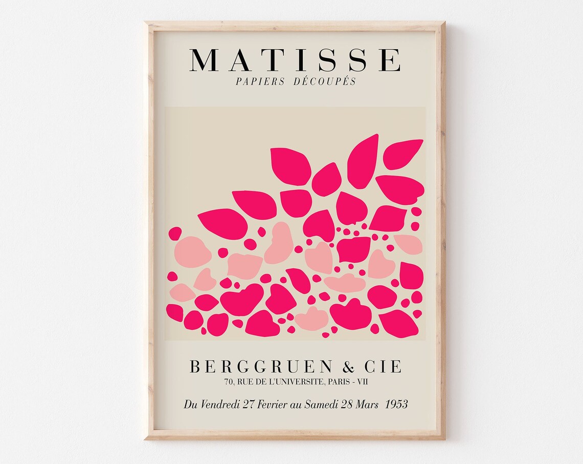 Henri Matisse 1953 Pink Papiers Decoupes Exhibition Art Print