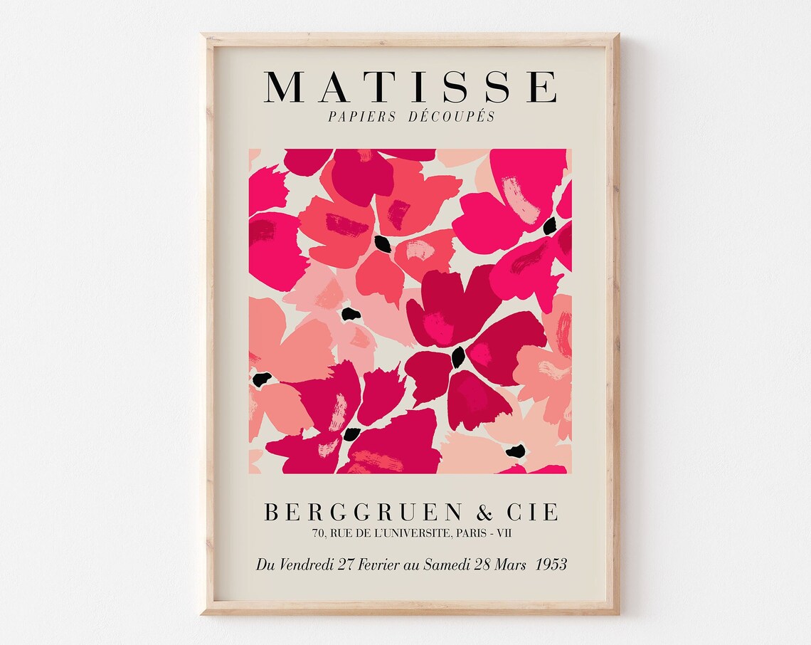 Matisse Bold Magenta Poppy Flower Papiers Decoupes Exhibition Poster