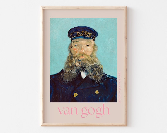 Van Gogh The Postman Roulin Portrait with Blue Cap Art Poster