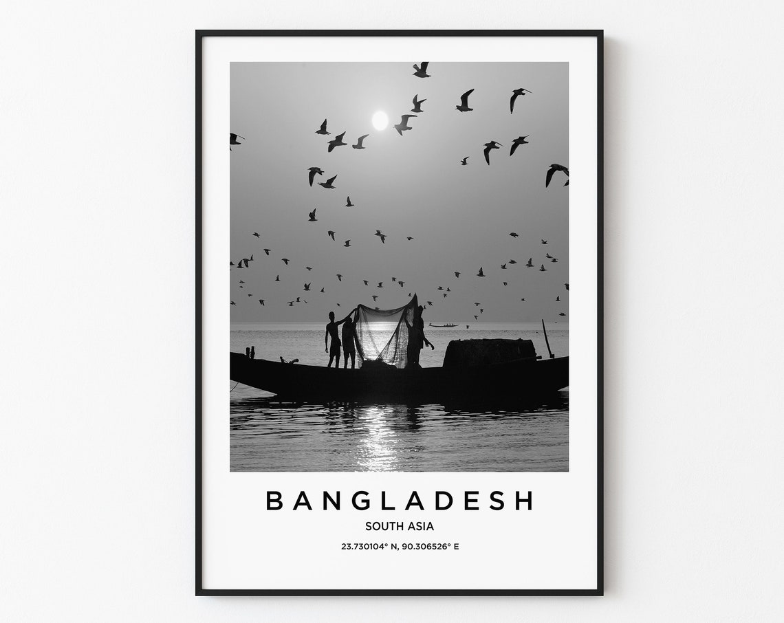 Bangladesh Travel Poster Bangladesh Print Bangladesh Photo Print Black And White Photography Monochrome Travel Photography Asia Travel