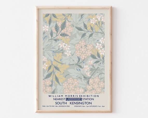 William Morris Exhibition Pastel Floral Botanical Art Poster