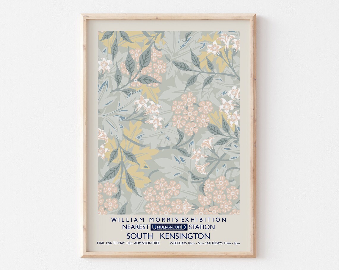 William Morris Exhibition Pastel Floral Botanical Art Poster