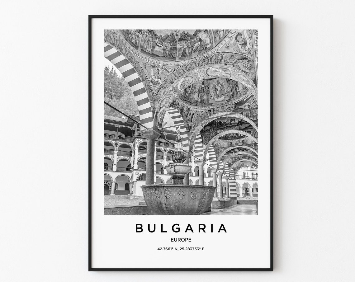 Bulgaria Travel Poster Bulgaria Print Bulgaria Photo Print Black And White Photography Monochrome Travel Photography Bulgaria Wall Decor