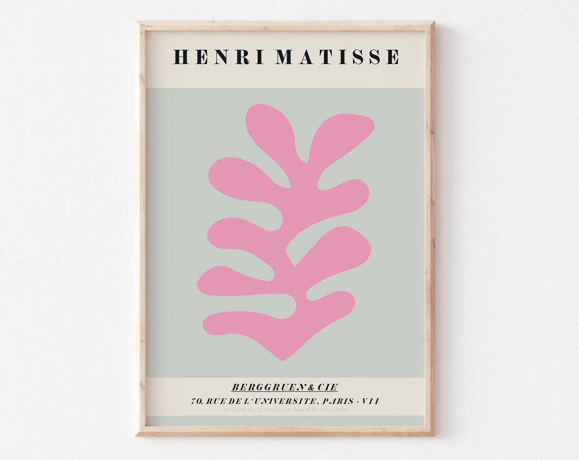Henri Matisse Pink Cutout Leaf 1953 Gallery Exhibition Art Print