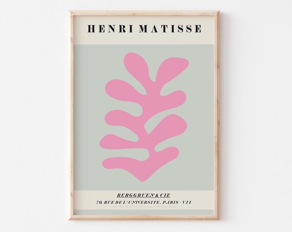 Henri Matisse Pink Cutout Leaf 1953 Gallery Exhibition Art Print