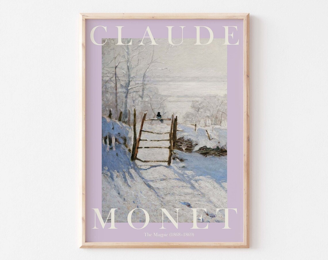 Claude Monet The Magpie 1868 Snowy Gate Winter Bird Scene Poster