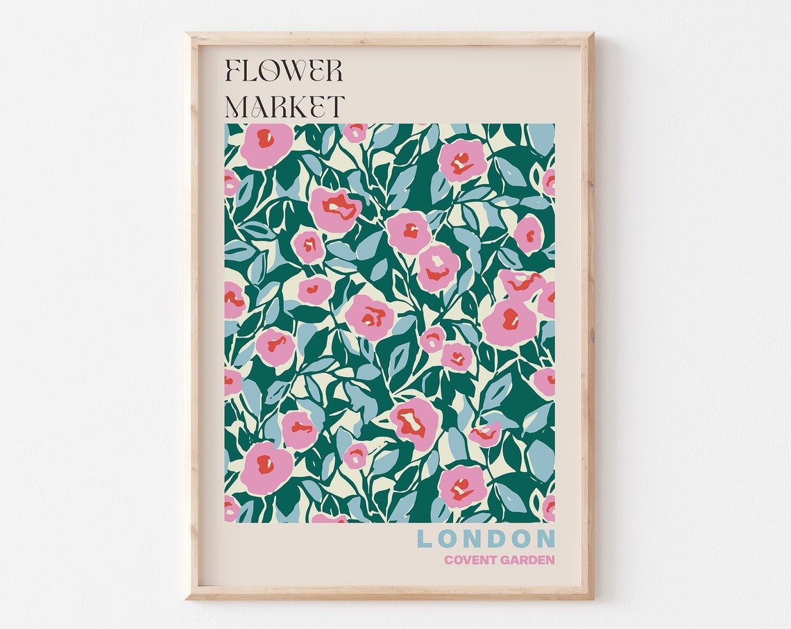 Covent Garden Poster Covent Garden Wall Art Covent Garden Personalised Travel Poster Covent Garden Flower Market Print Floral Wall