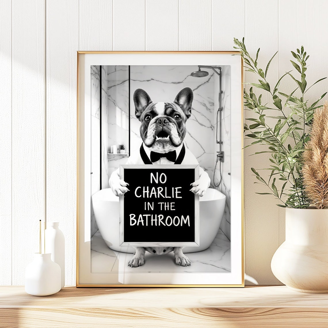 French Bulldog Wall Art Frenchie Toilet Print Frenchie Poster Funny Bathroom Decor French Bulldog Print Dog Gift - Image 3