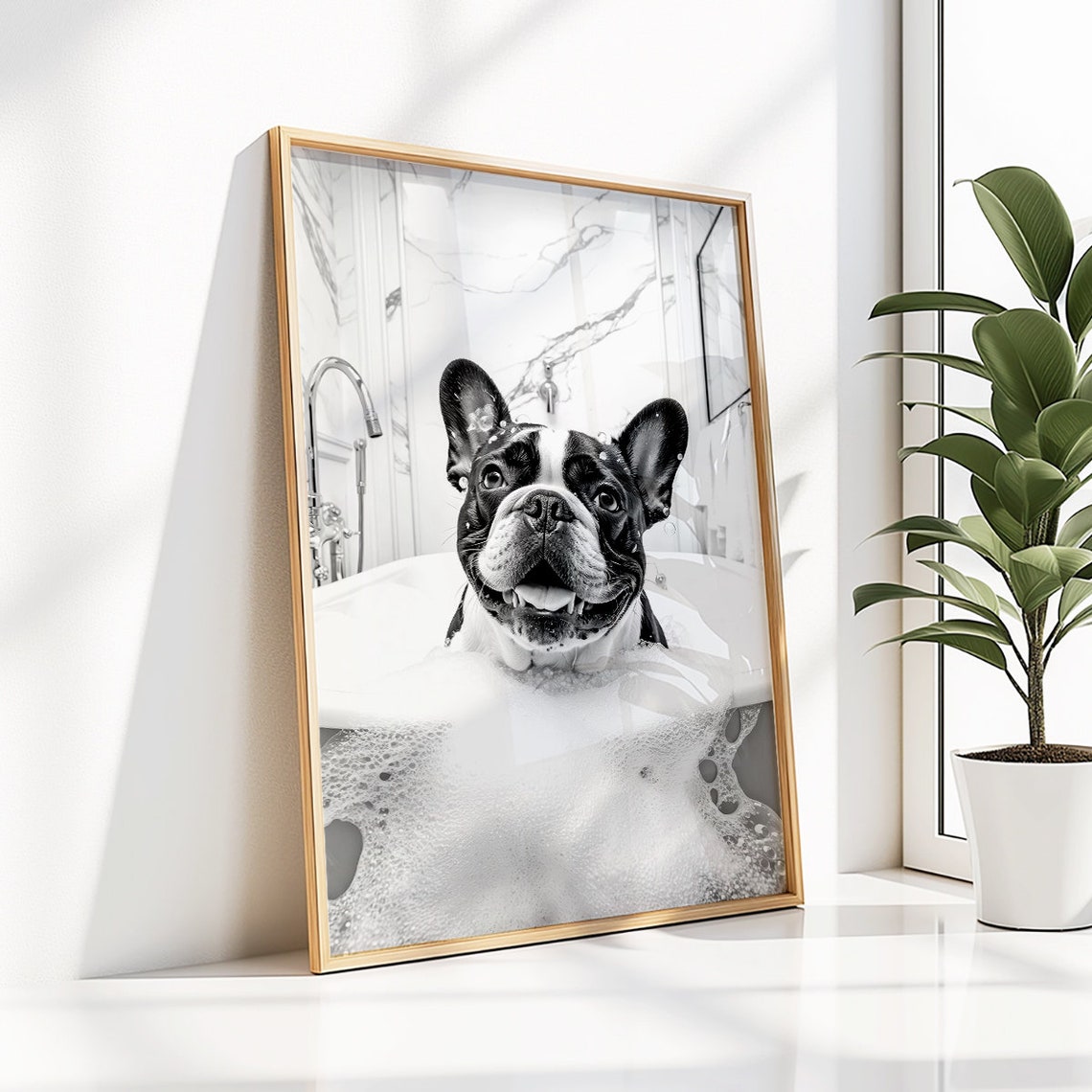 French Bulldog Wall Art Frenchie Poster Funny Bathroom Decor French Bulldog Print Frenchie Toilet Print Dog Gift - Image 3