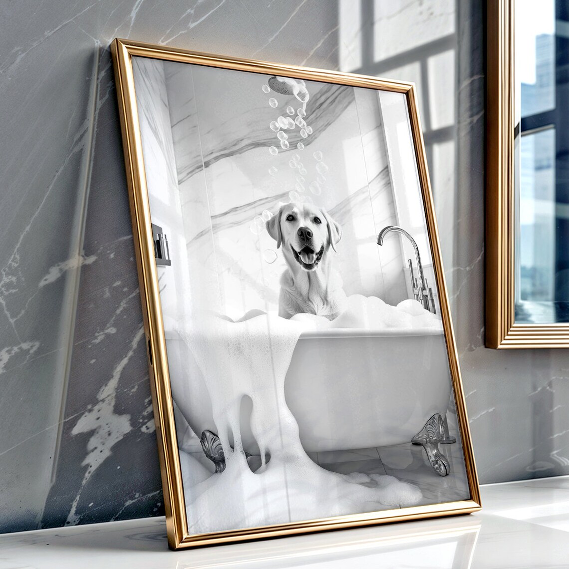 Labrador Funny Bathroom Decor Art Print, Dog Gift - Image 2
