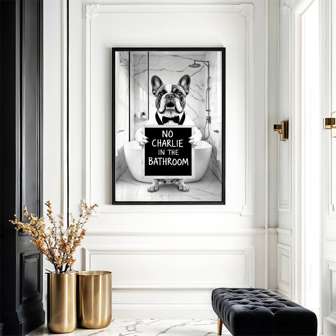 French Bulldog Wall Art Frenchie Toilet Print Frenchie Poster Funny Bathroom Decor French Bulldog Print Dog Gift - Image 4