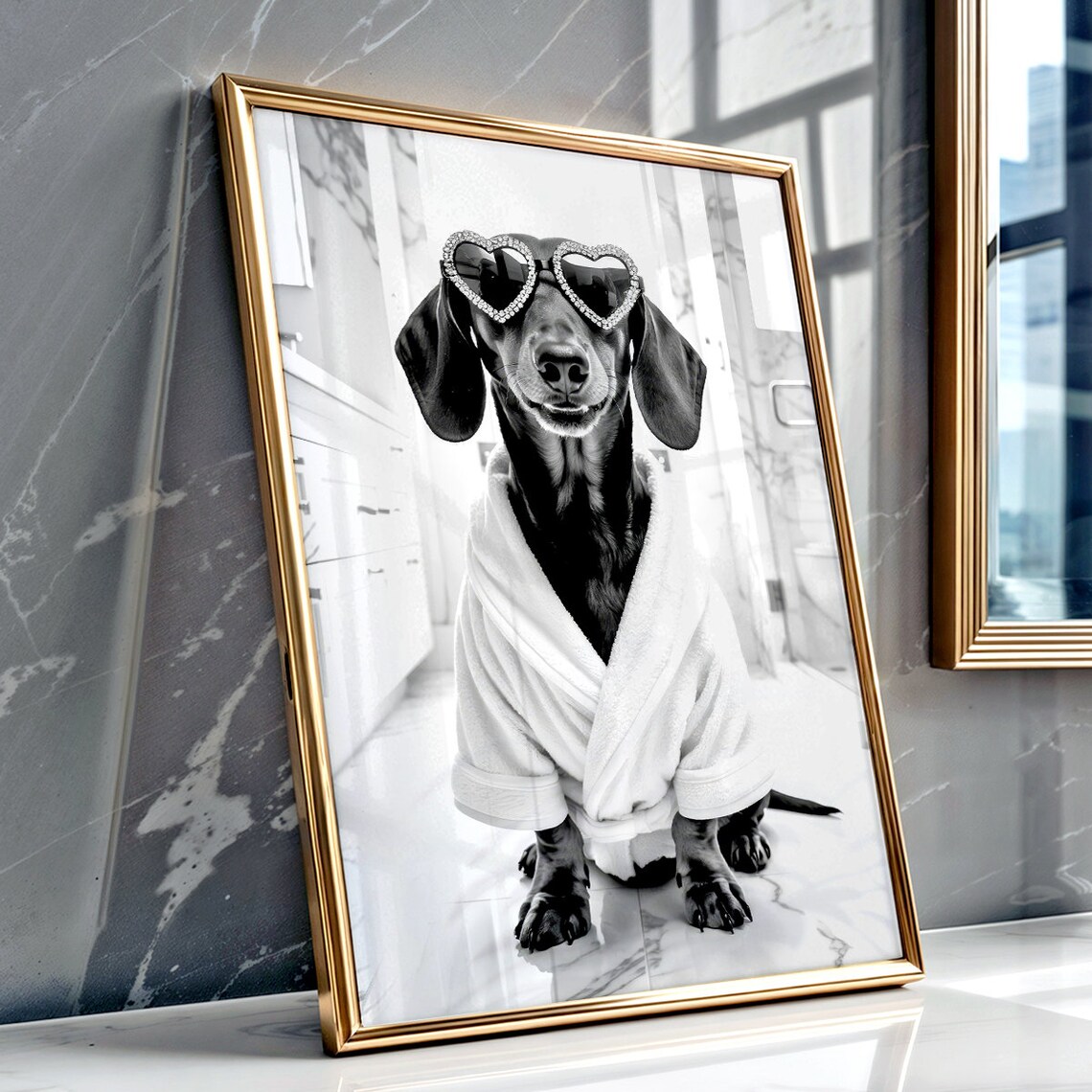 Dachshund, Funny Bathroom Decor Art Print - Image 2