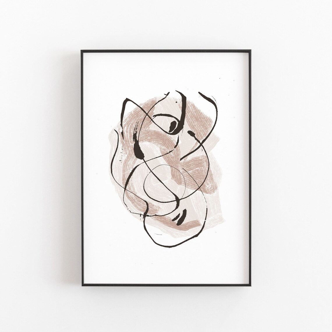 Abstract Beige Art Print, Modern Neutral Decor - Image 2