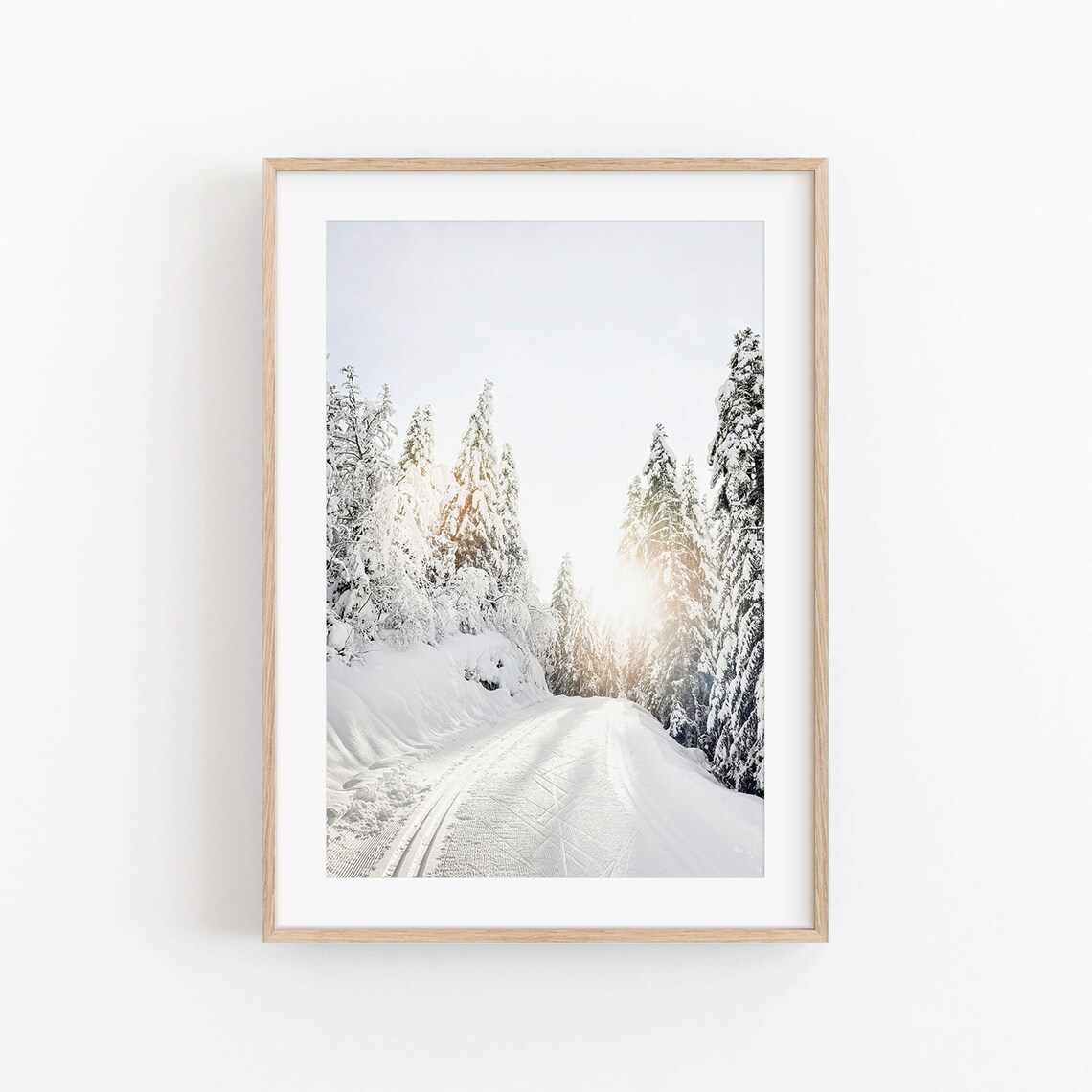 Snowy Trees Winter Wonderland Christmas Wall Art Print