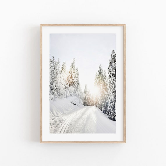 Snowy Trees Winter Wonderland Christmas Wall Art Print