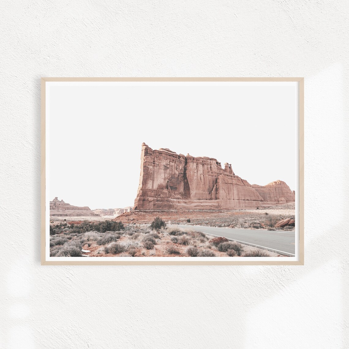 Desert Southwestern Boho Travel Poster, Mountain Art Print