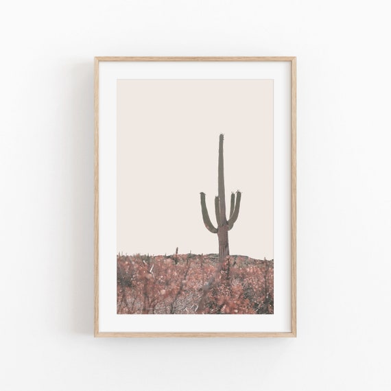 Cactus Print, Modern Minimalist Desert Art