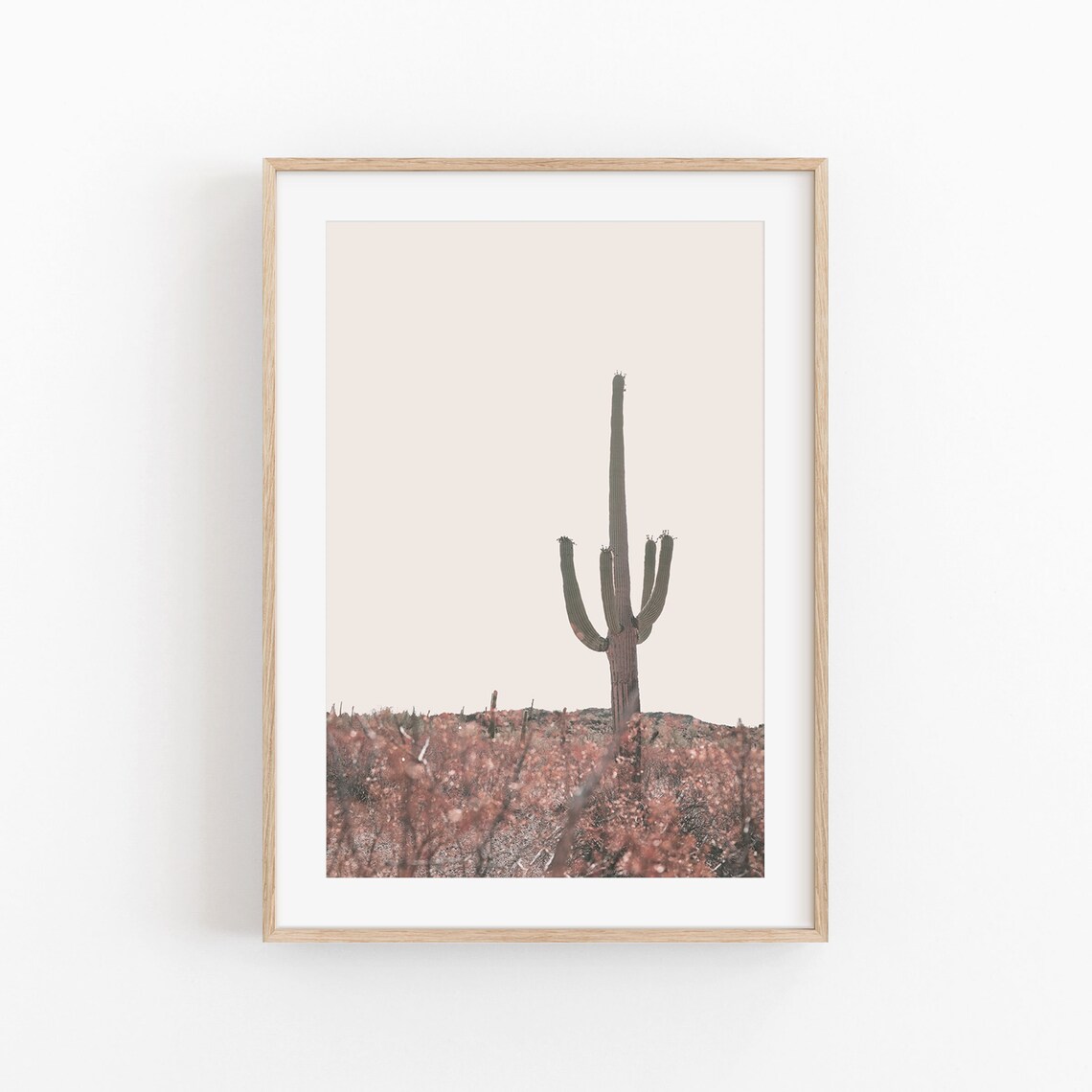 Cactus Print, Modern Minimalist Desert Art