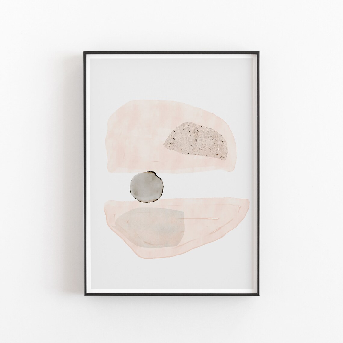 Abstract Print, Neutral Beige Modern Art Print - Image 2