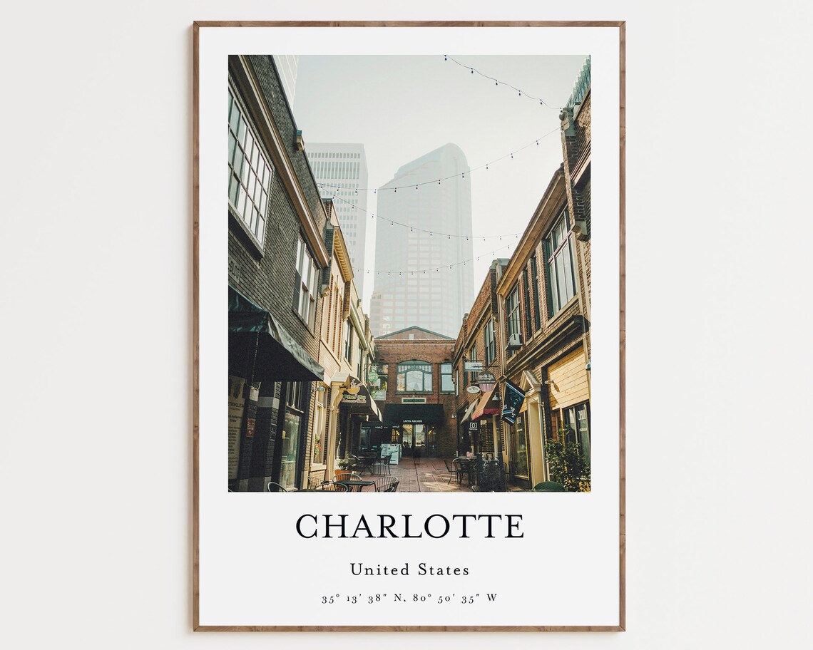 Charlotte North Carolina Travel Poster Print