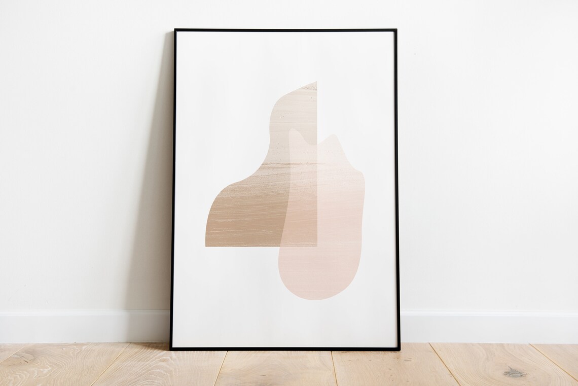 Abstract Art Print, Neutral Beige Modern Decor - Image 3