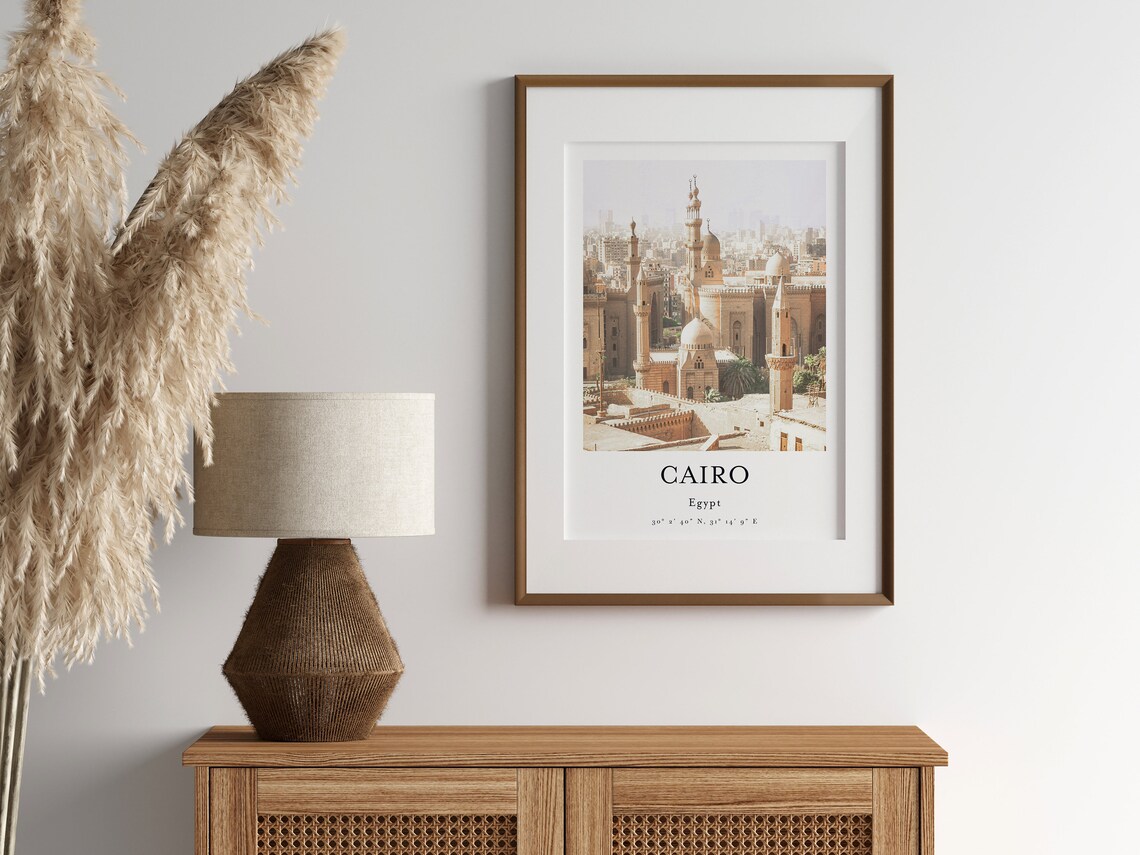 Cairo Cityscape Travel Poster, Egypt City View - Image 2