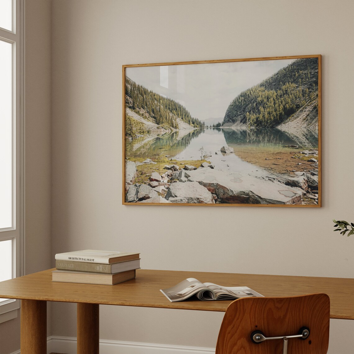 Nature Landscape Art Print, Modern Minimalist Poster - Image 2