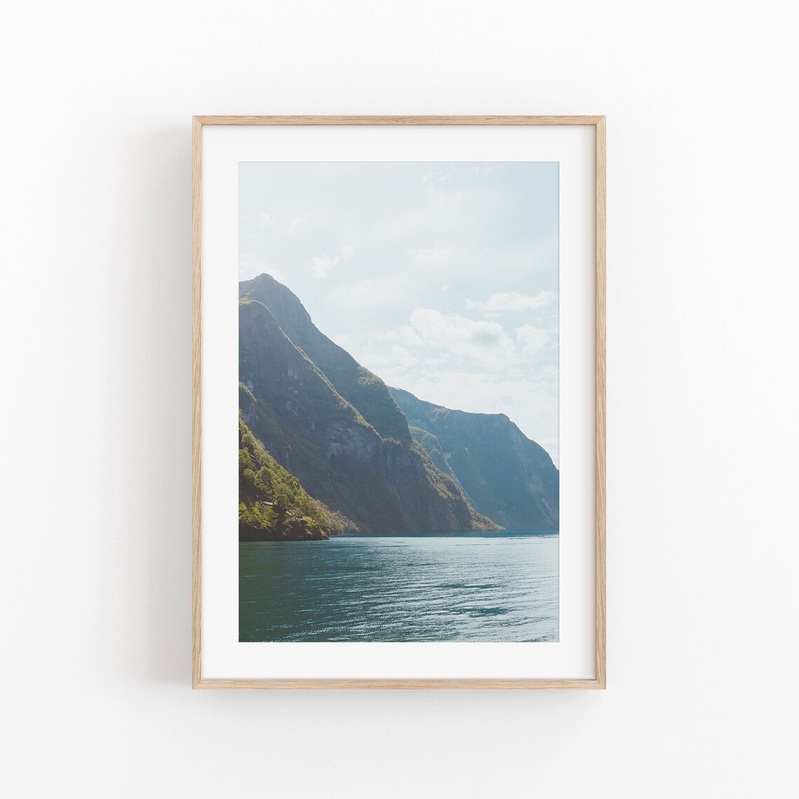 Foggy Nordic Mountain Landscape Art Print