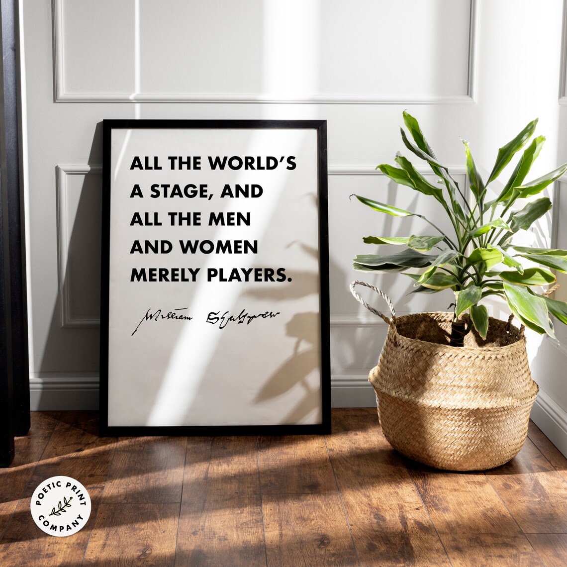 William Shakespeare All The Worlds A Stage Merely Players Quote Poster - Image 4