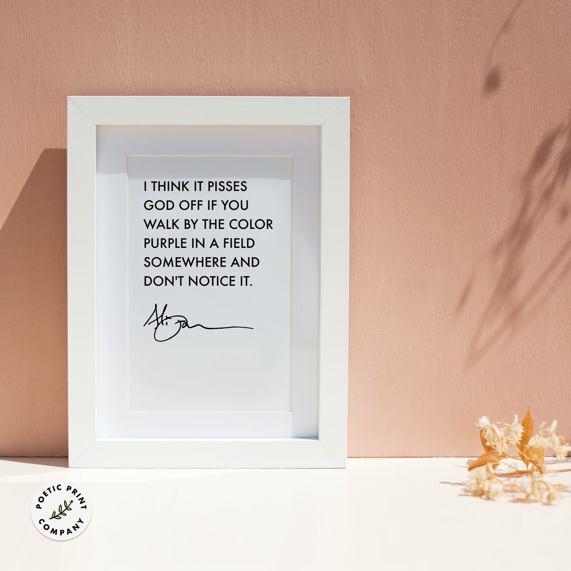 Alice Walker Quote, The Color Purple Poster Print - Image 5