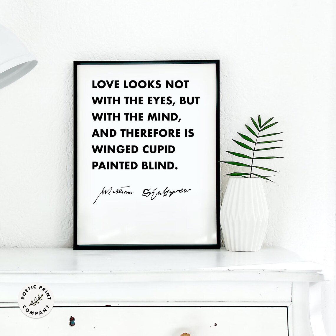 William Shakespeare Love Looks Not With The Eyes Quote Poster Print - Image 4