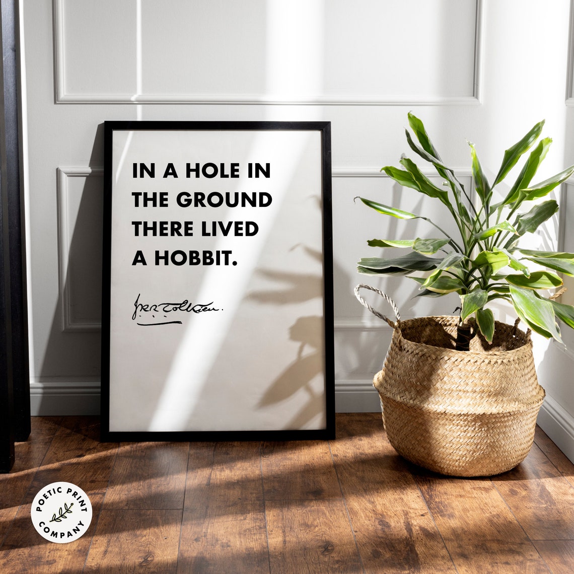 JRR Tolkien In A Hole In The Ground There Lived A Hobbit Quote Poster - Image 3